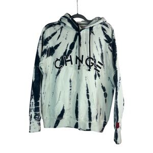 Chnge blue tie dye‎ men’s organic cotton hoodie size medium